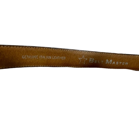 Vintage 1999 Men’s Belt Master Genuine Italian Leather Belt Golfer Buckle SZ 38 - Picture 5 of 10